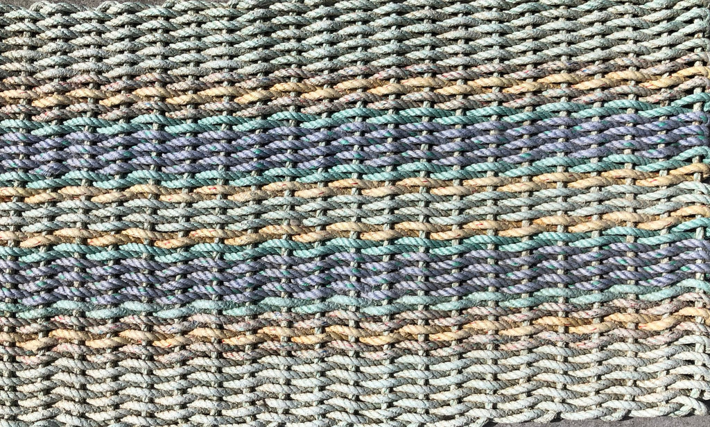 Aqua Yellow Turquoise Gray Custom Rag