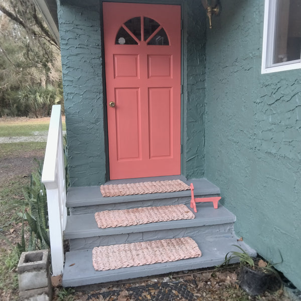 Custom Size Stair Treads in Salmon Maine Coast Rope Rugs