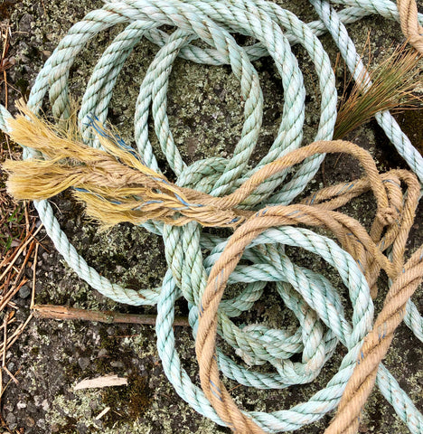Custom Aqua with Yellow Stripe Rope Rug 30” x 48”