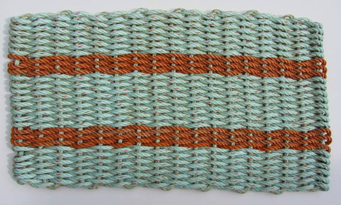 Aqua with Orange Stripes