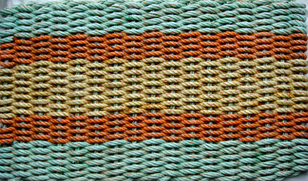 Aqua with Orange and Yellow Stripes