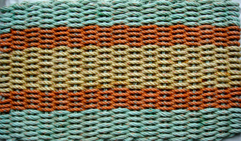 Aqua with Orange and Yellow Stripes
