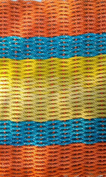 Orange with Blue and Yellow Stripes Runner